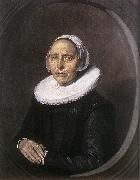 HALS, Frans Portrait of a Seated Woman Holding a Fn f oil painting reproduction